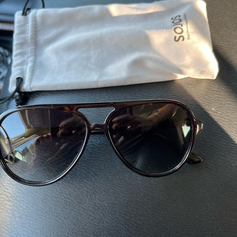 Solo Dark Brown Aviator Sunglasses